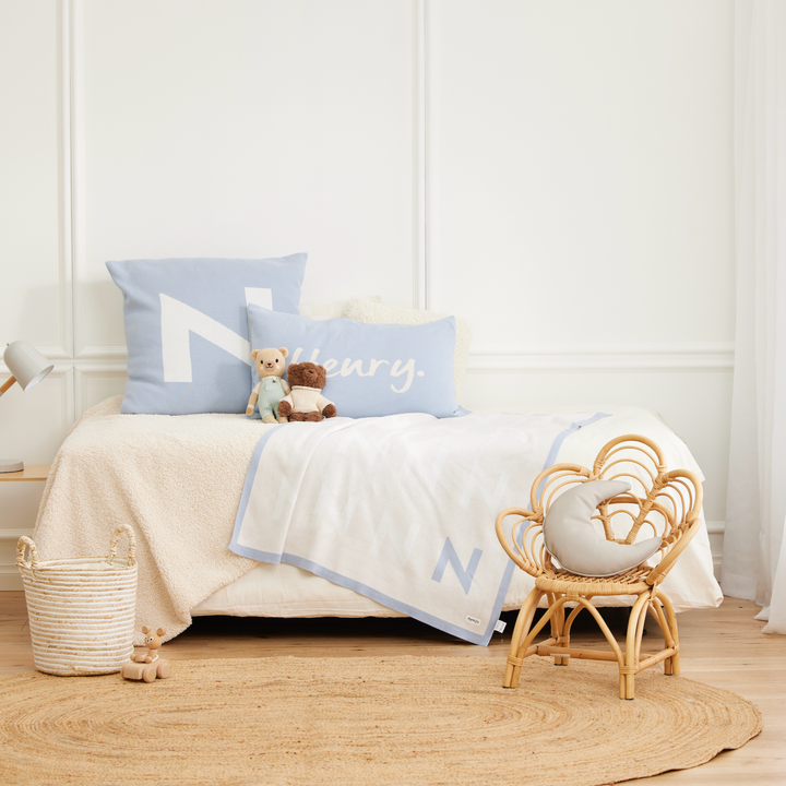 Euro Pillowcase in Kentucky Blue - personalised and made to order by Namely Co, view 2
