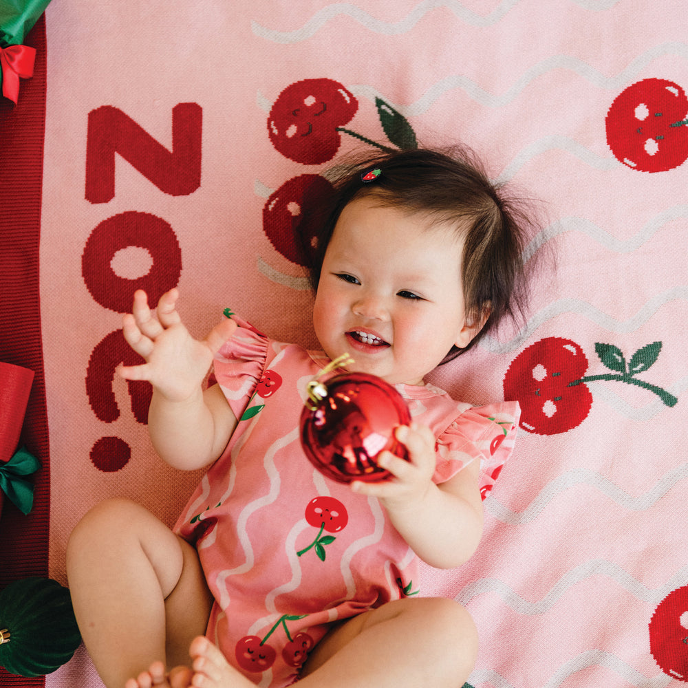 
                  
                    Load image into Gallery viewer, Cherry Squiggle Name Blanket
                  
                