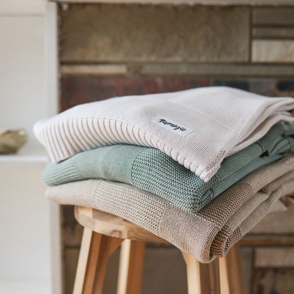 
                  
                    Load image into Gallery viewer, Checkerboard Name Blanket - Light Camel
                  
                