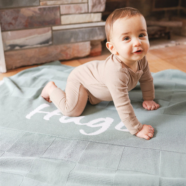 Checkerboard Name Blanket - Lily Pad