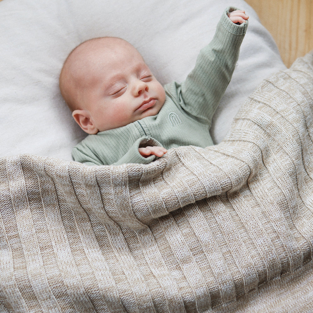 
                  
                    Load image into Gallery viewer, Rib Marle Name Blanket - Light Camel
                  
                