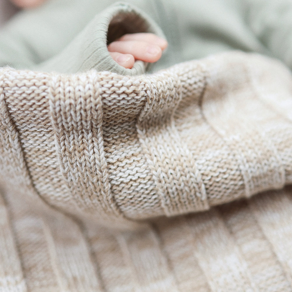 
                  
                    Load image into Gallery viewer, Rib Marle Name Blanket - Light Camel
                  
                