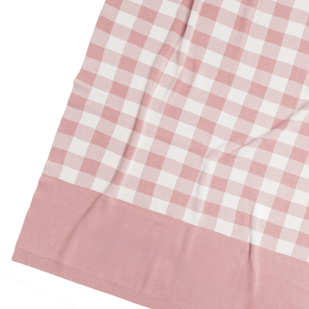 Gingham Name Blanket in Ballet Pink - personalised and made to order by Namely Co, view 2
