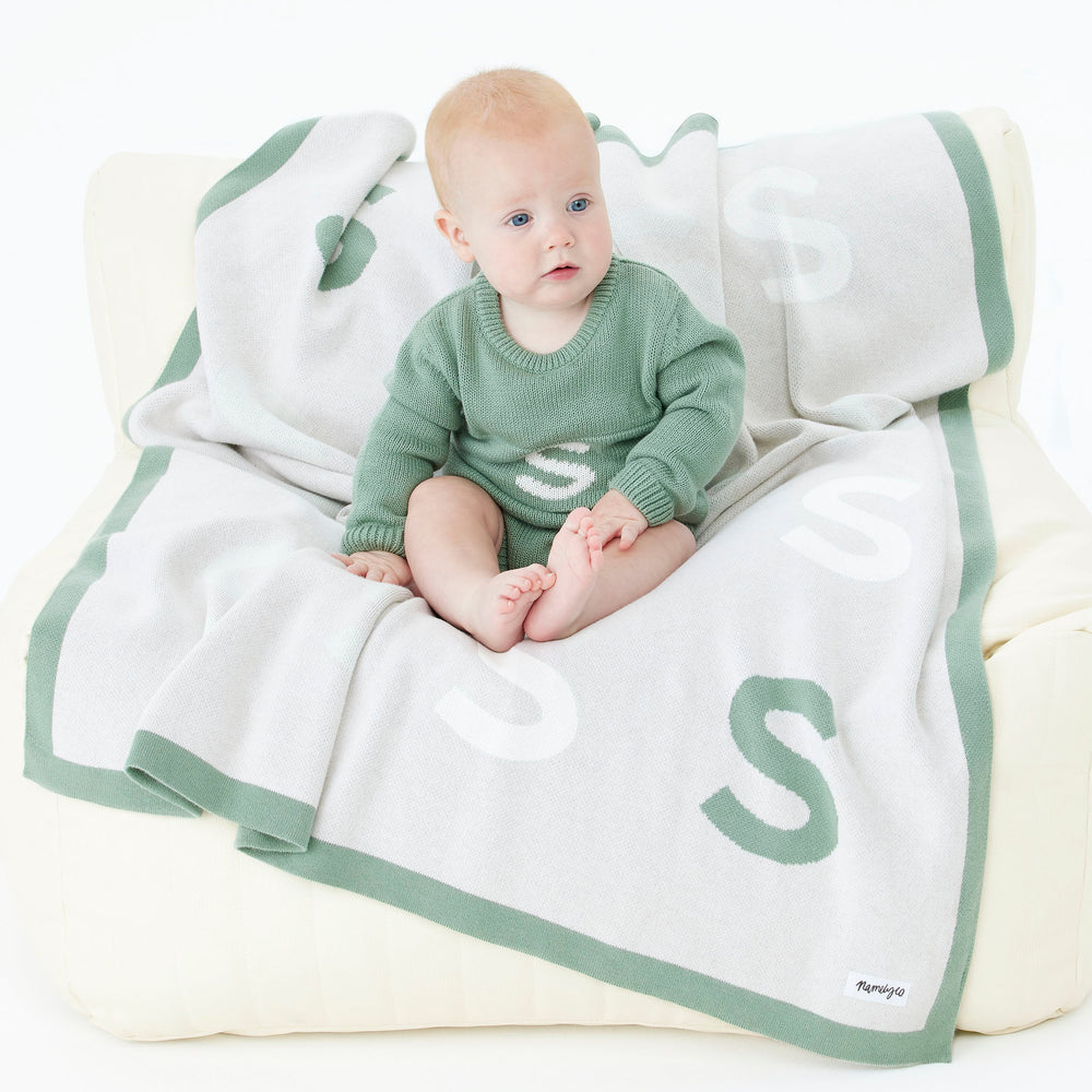 Multi Letter Blanket - Lily Pad