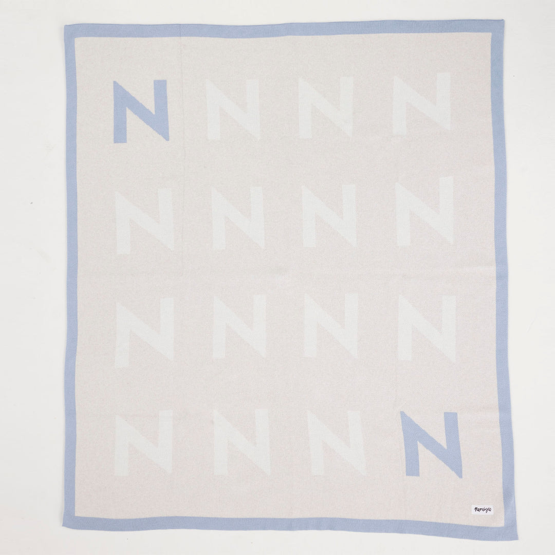 Multi Letter Blanket in Kentucky Blue - personalised and made to order by Namely Co, view 4