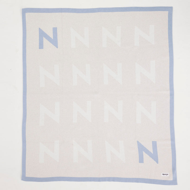 Multi Letter Blanket in Kentucky Blue - personalised and made to order by Namely Co, view 4