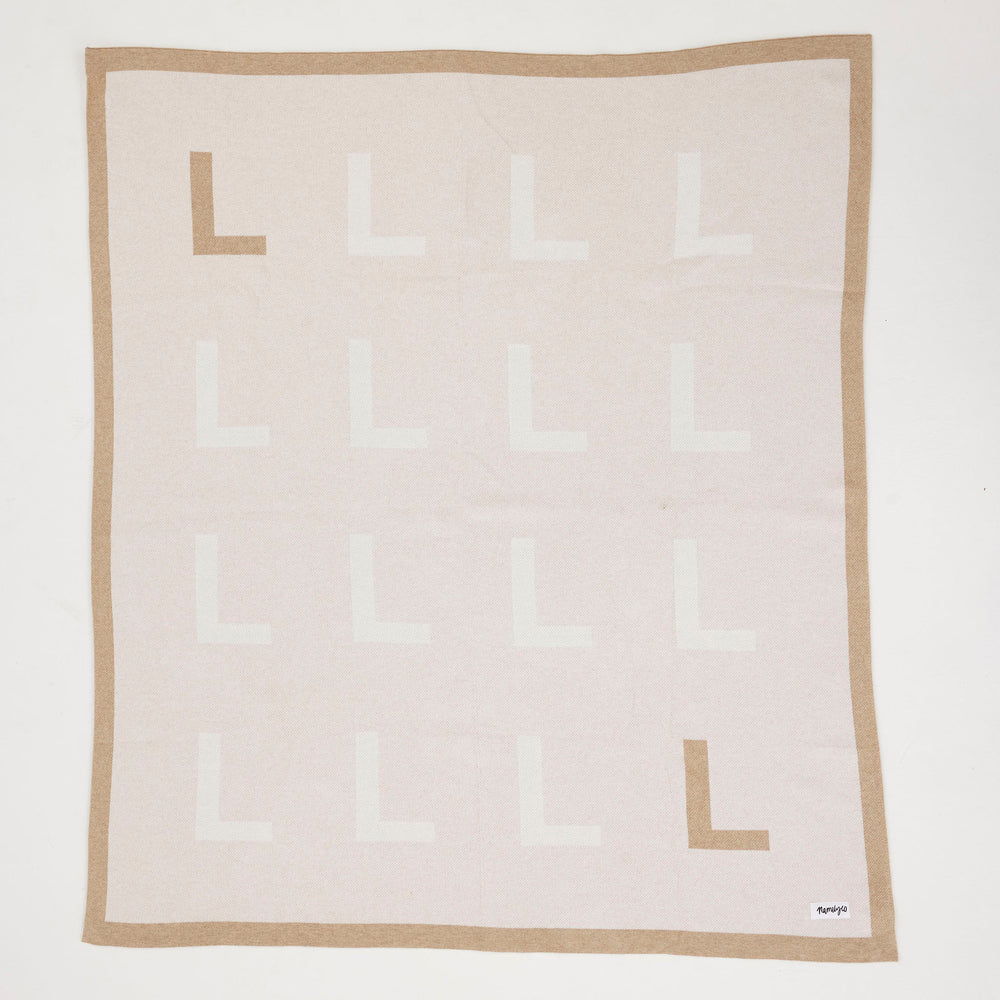 
                  
                    Load image into Gallery viewer, Multi Letter Blanket - Light Camel
                  
                
