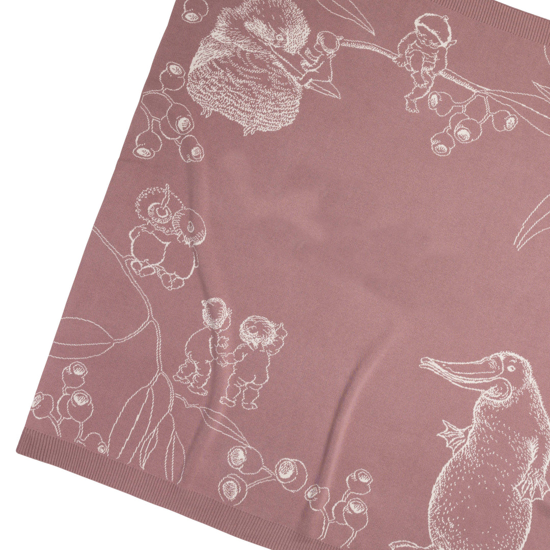 Classic Name Blanket - May Gibbs in Rose Bloom - personalised and made to order by Namely Co, view 4