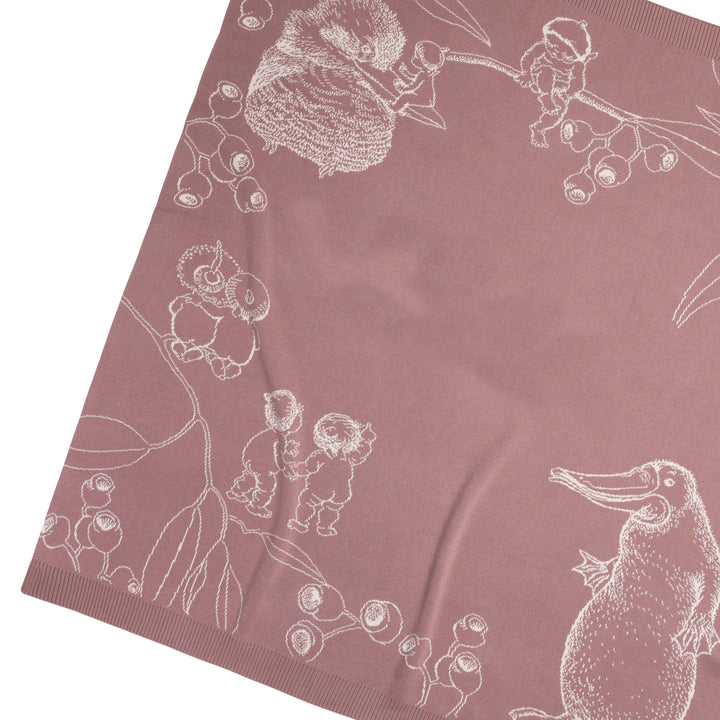 Classic Name Blanket - May Gibbs in Rose Bloom - personalised and made to order by Namely Co, view 4