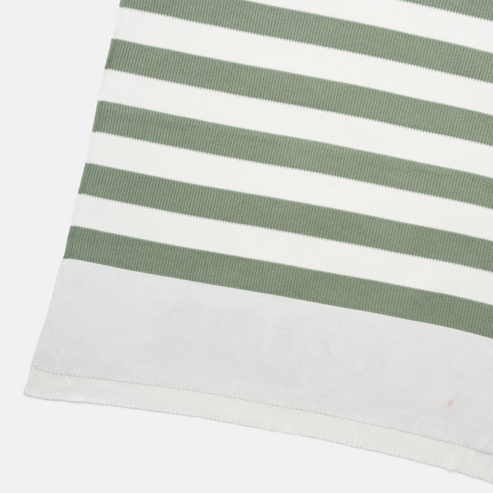 Hamptons Stripe Name Blanket in Lily Pad - personalised and made to order by Namely Co, view 6