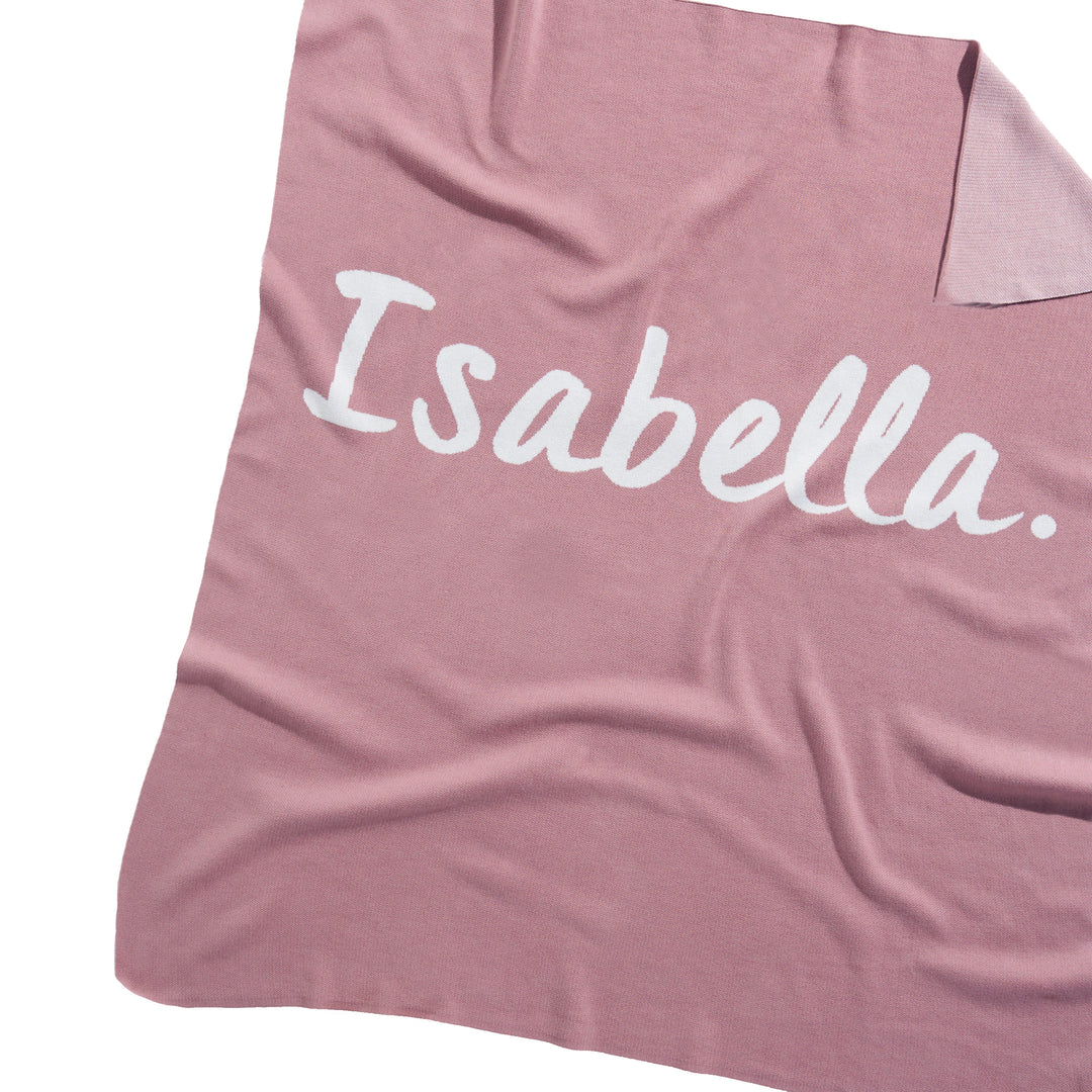 Classic Name Blanket in Rose Bloom - personalised and made to order by Namely Co, view 3