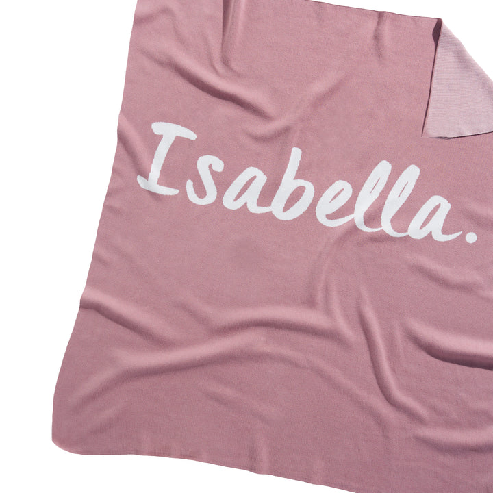 Classic Name Blanket in Rose Bloom - personalised and made to order by Namely Co, view 3