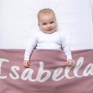 
                  
                    Load image into Gallery viewer, Rose Bloom &amp;amp; Ivory Personalised Name Blanket
                  
                