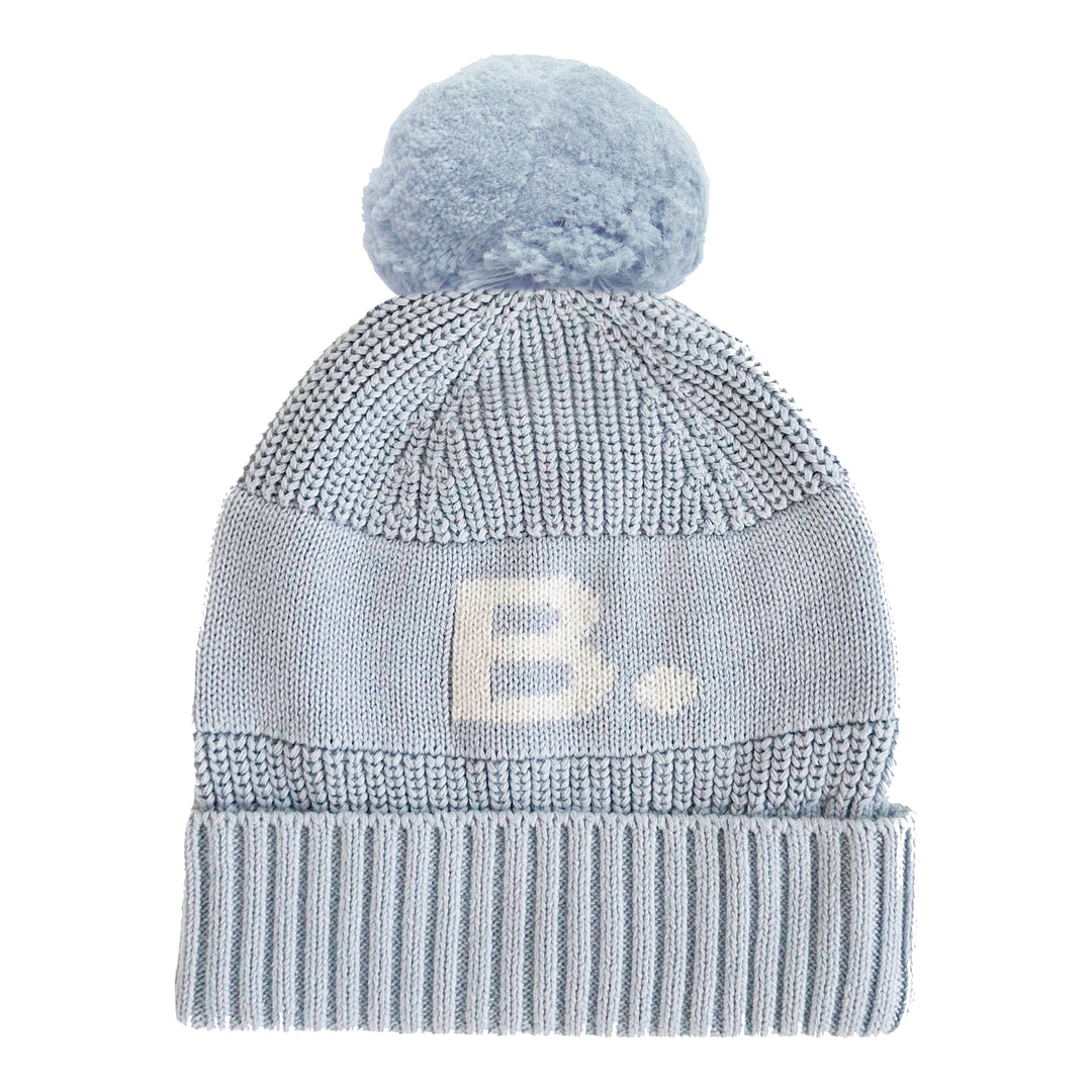 Chunky Knit Letter Beanie in Kentucky Blue - personalised and made to order by Namely Co, view 4