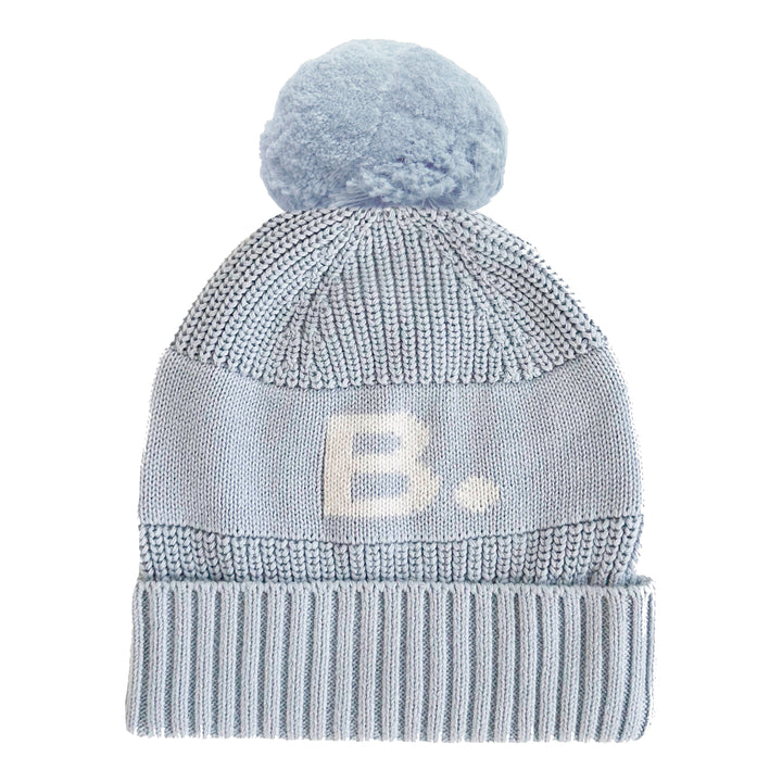 Chunky Knit Letter Beanie in Kentucky Blue - personalised and made to order by Namely Co, view 4