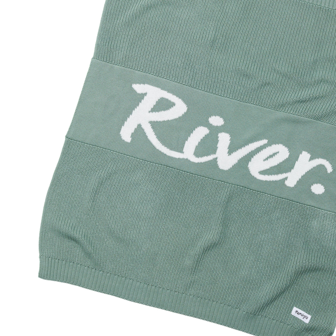 Chunky Knit Name Blanket in Lily Pad - personalised and made to order by Namely Co, view 3