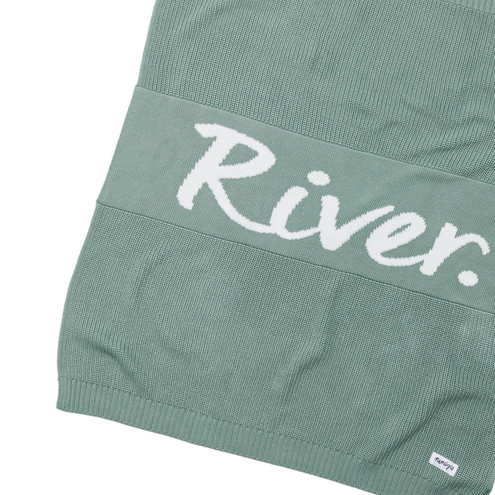Chunky Knit Name Blanket in Lily Pad - personalised and made to order by Namely Co, view 3