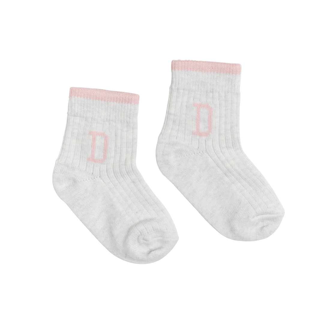 Letter Socks in Cashmere Pink - personalised and made to order by Namely Co, view 2