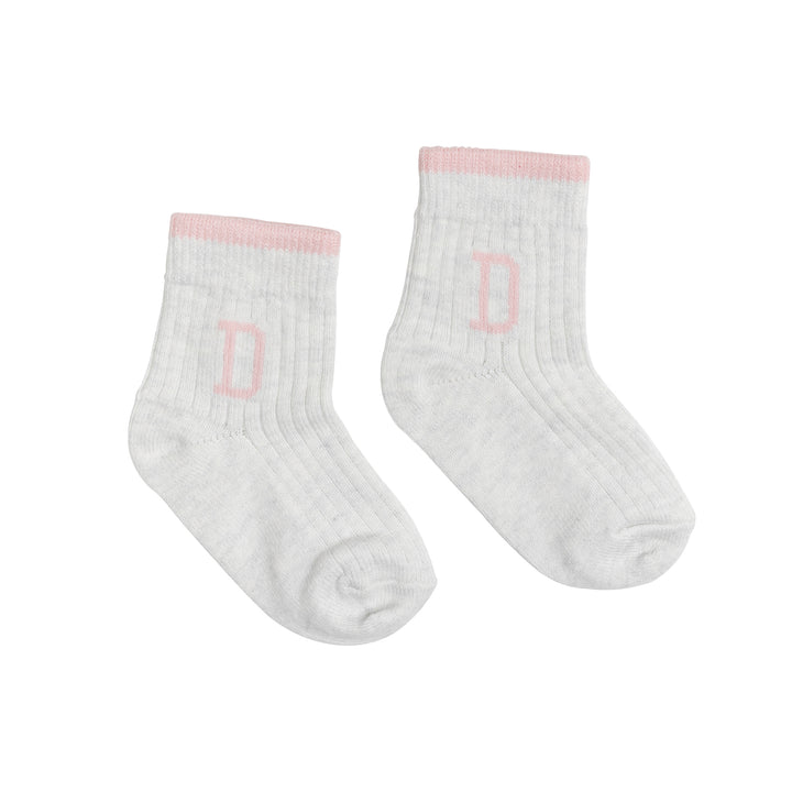 Letter Socks in Cashmere Pink - personalised and made to order by Namely Co, view 2