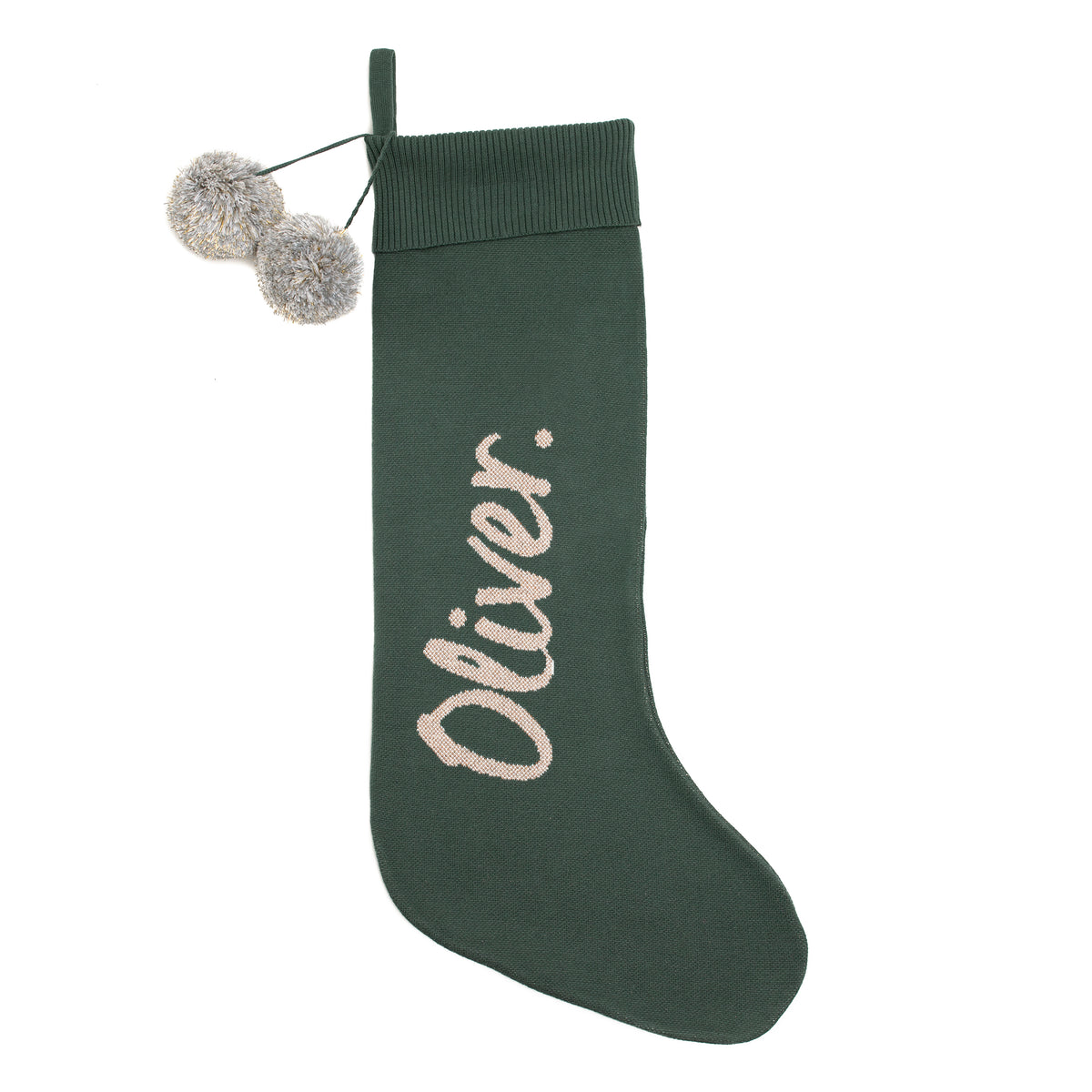 Classic Christmas Santa Stocking in Dark Forest - personalised and made to order by Namely Co
