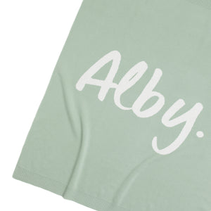 
                  
                    Load image into Gallery viewer, Seafoam green &amp;amp; Ivory Personalised Name Blanket
                  
                