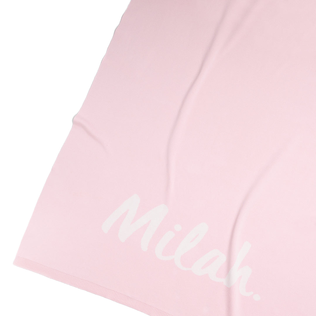 Classic Name Blanket in Pastel Pink - personalised and made to order by Namely Co