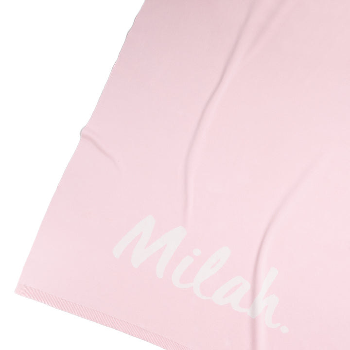 Classic Name Blanket in Pastel Pink - personalised and made to order by Namely Co