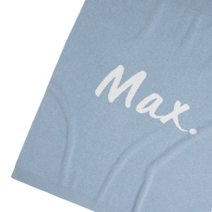 
                  
                    Load image into Gallery viewer, Dream Blue Marl &amp;amp; Ivory Personalised Name Blanket
                  
                