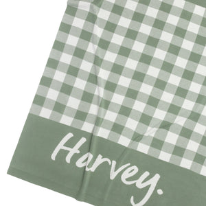 
                  
                    Load image into Gallery viewer, Gingham Name Blanket - Lily Pad
                  
                