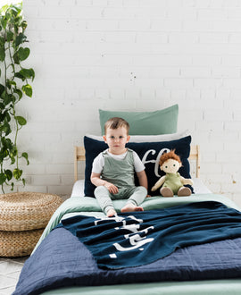 Single Bed Name Blanket - Indigo Navy