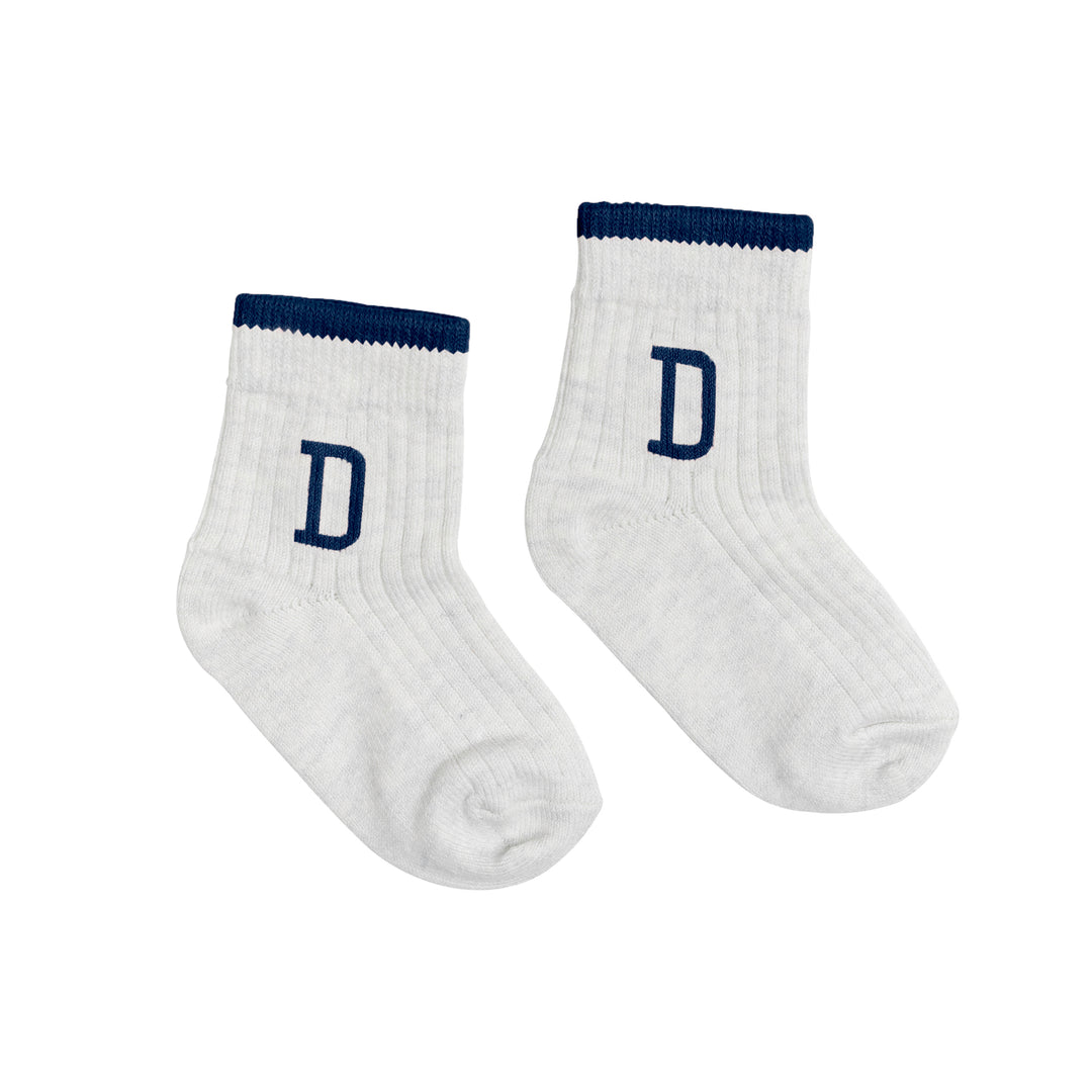 Letter Socks in Cashmere Navy - personalised and made to order by Namely Co, view 2