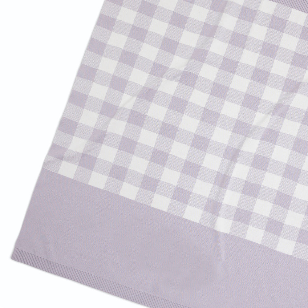 
                  
                    Load image into Gallery viewer, Gingham Check Dusty Purple &amp;amp; Ivory Personalised Name Blanket
                  
                