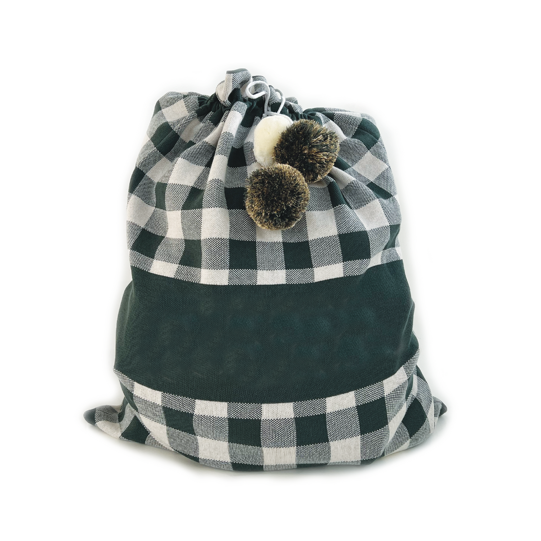 Classic Christmas Santa Sack in Dark Forest Gingham - personalised and made to order by Namely Co, view 3