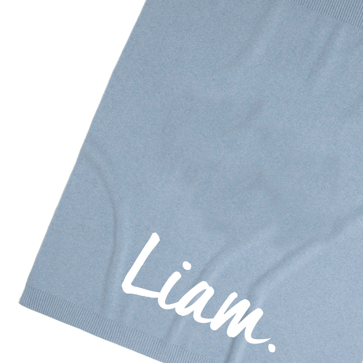 Classic Name Blanket in Kentucky Blue - personalised and made to order by Namely Co