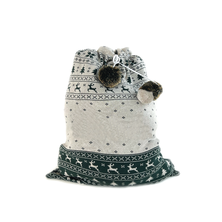 Classic Christmas Santa Sack in Fair Isle Dark Forest - personalised and made to order by Namely Co, view 3
