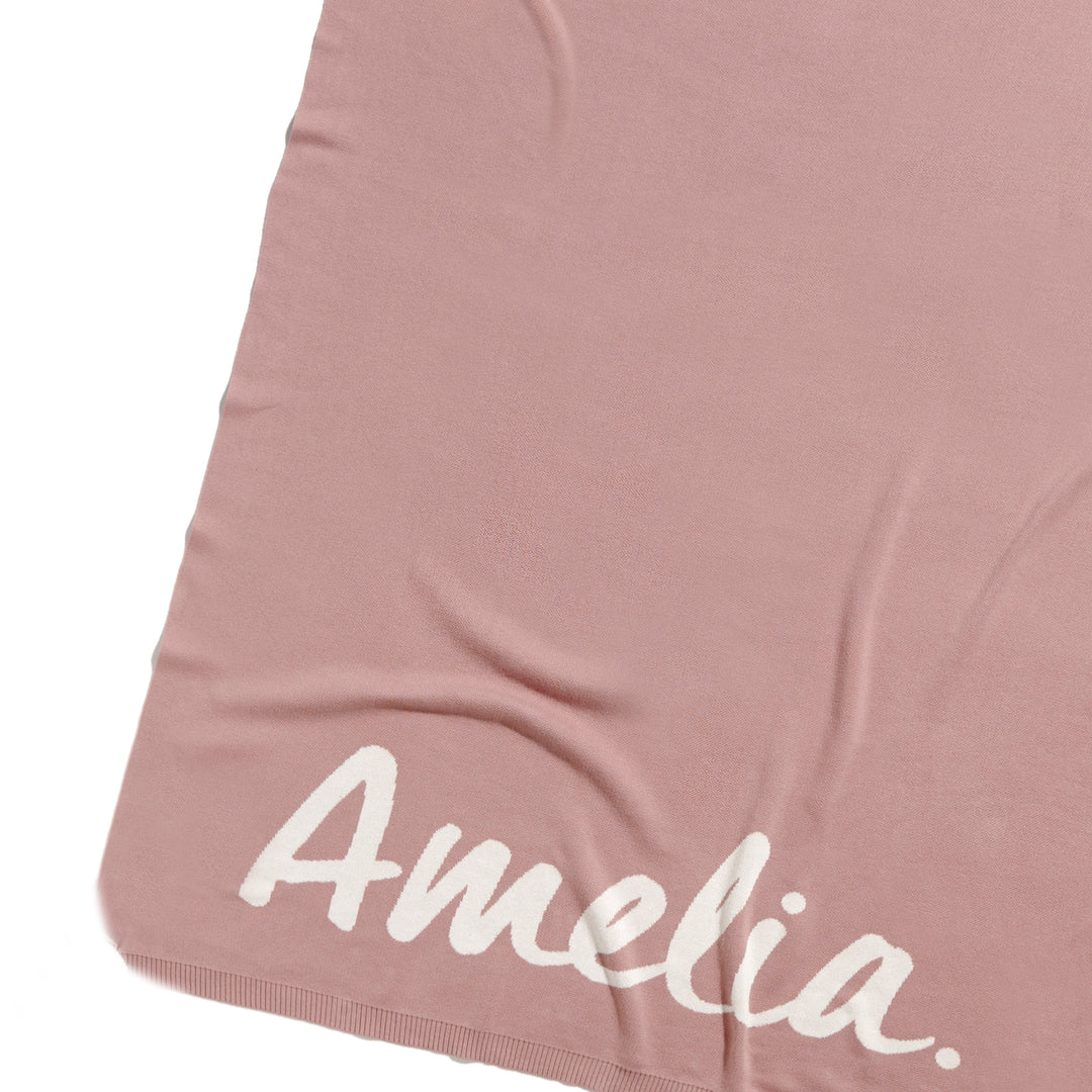Classic Name Blanket in Rose Bloom - personalised and made to order by Namely Co, view 2