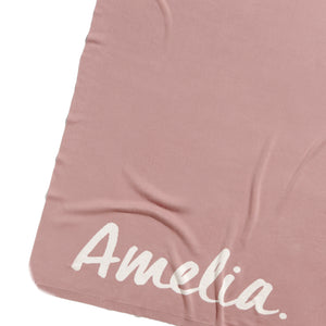 
                  
                    Load image into Gallery viewer, Rose Bloom &amp;amp; Ivory Single Bed Personalised Name Blanket
                  
                